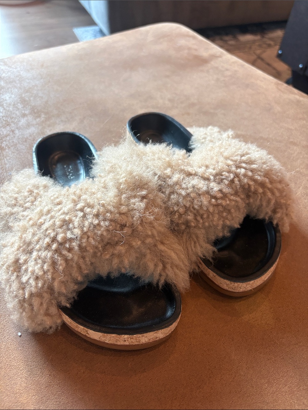 Chloé Kerenn shearling slides